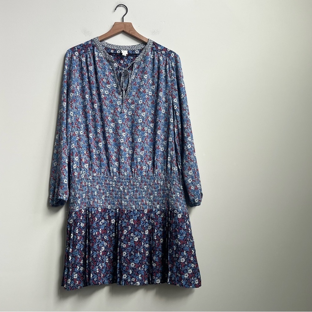 New Gap Dress Womens Floral Drop Waist Pleated Skirt Cottagecore Boho Peasant L - Picture 4 of 15